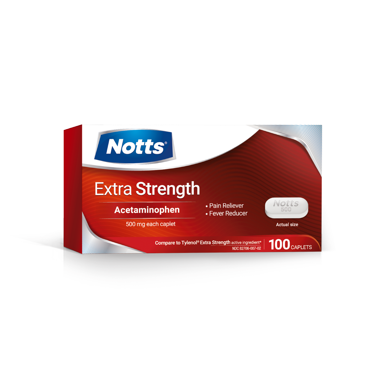 NOTTS Extra Strength Relieves pain Front